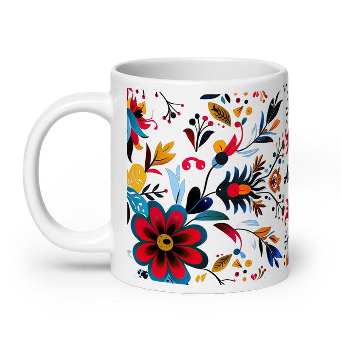 Aubree Exclusive Name Art Piece Home Office Work Coffee Mug Mexican Spanish Pride Gift Cup One-Of-A-Kind Calligraphy White Glossy Mug | A32 Mexicada