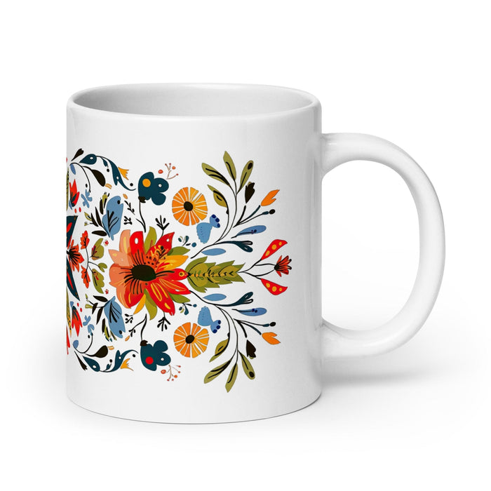 Aubree Exclusive Name Art Piece Home Office Work Coffee Mug Mexican Spanish Pride Gift Cup One-Of-A-Kind Calligraphy White Glossy Mug | A34 Mexicada 20 oz