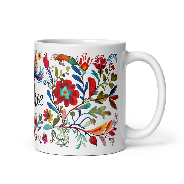 Aubree Exclusive Name Art Piece Home Office Work Coffee Mug Mexican Spanish Pride Gift Cup One - Of - A - Kind Calligraphy White Glossy Mug | A35 - Mexicada