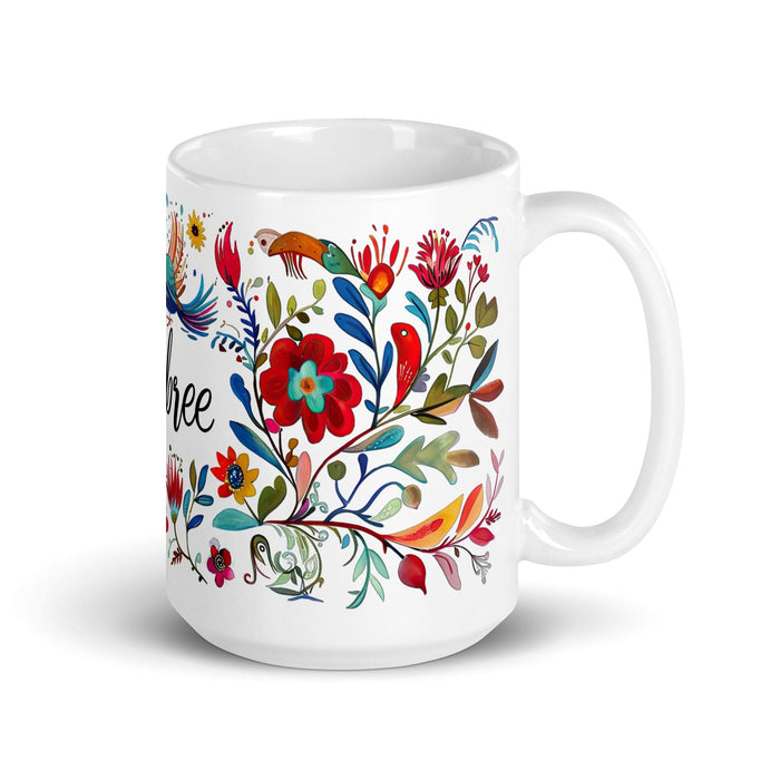 Aubree Exclusive Name Art Piece Home Office Work Coffee Mug Mexican Spanish Pride Gift Cup One - Of - A - Kind Calligraphy White Glossy Mug | A35 - Mexicada