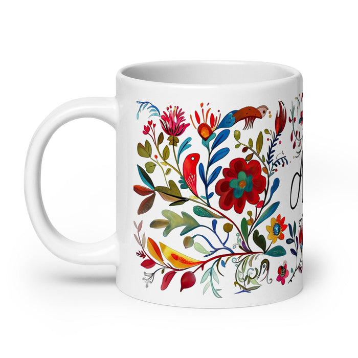 Aubree Exclusive Name Art Piece Home Office Work Coffee Mug Mexican Spanish Pride Gift Cup One-Of-A-Kind Calligraphy White Glossy Mug | A35 Mexicada