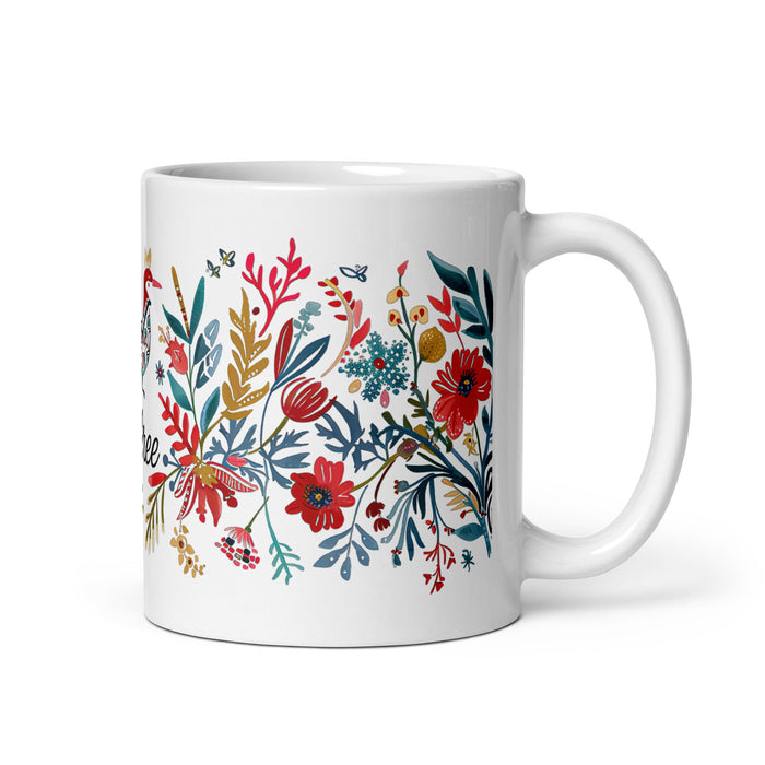 Aubree Exclusive Name Art Piece Home Office Work Coffee Mug Mexican Spanish Pride Gift Cup One - Of - A - Kind Calligraphy White Glossy Mug | A36 - Mexicada