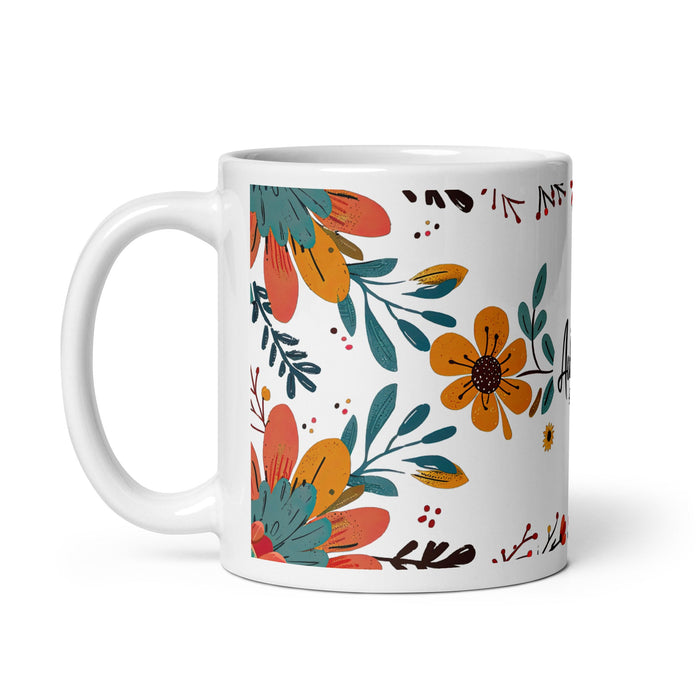 Aubree Exclusive Name Art Piece Home Office Work Coffee Mug Mexican Spanish Pride Gift Cup One - Of - A - Kind Calligraphy White Glossy Mug | A37 - Mexicada