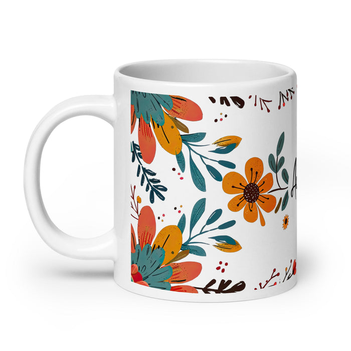 Aubree Exclusive Name Art Piece Home Office Work Coffee Mug Mexican Spanish Pride Gift Cup One - Of - A - Kind Calligraphy White Glossy Mug | A37 - Mexicada