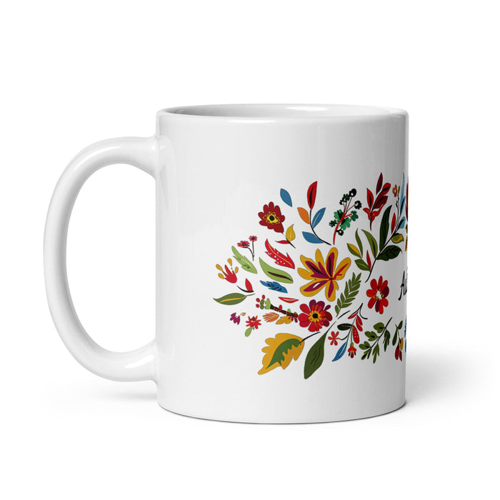 Aubree Exclusive Name Art Piece Home Office Work Coffee Mug Mexican Spanish Pride Gift Cup One - Of - A - Kind Calligraphy White Glossy Mug | A38 - Mexicada