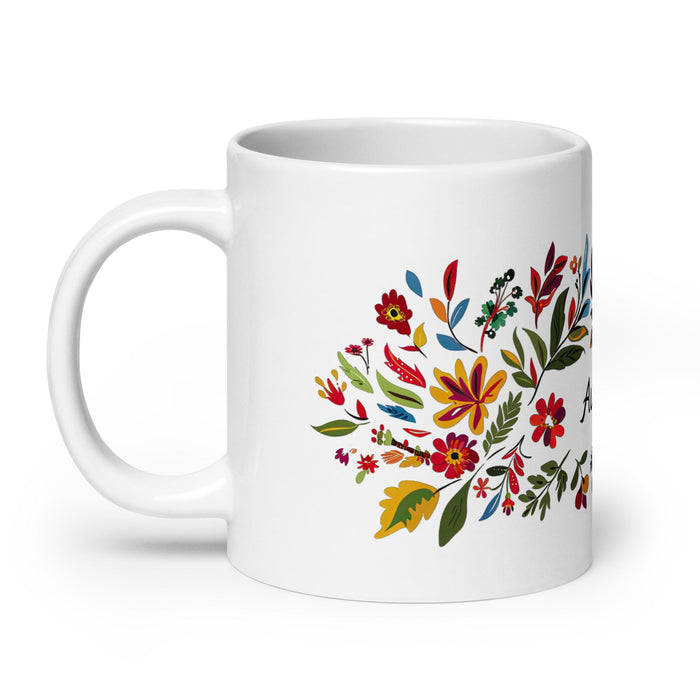 Aubree Exclusive Name Art Piece Home Office Work Coffee Mug Mexican Spanish Pride Gift Cup One - Of - A - Kind Calligraphy White Glossy Mug | A38 - Mexicada