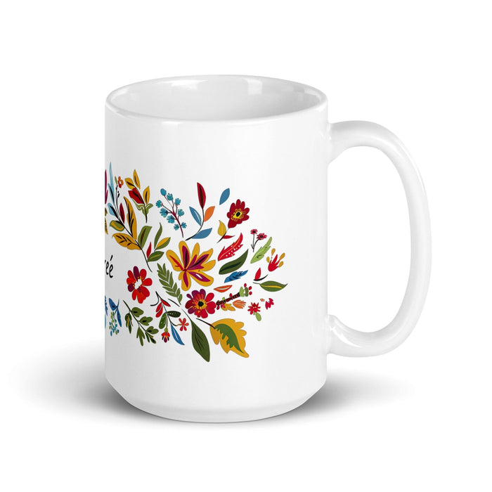 Aubree Exclusive Name Art Piece Home Office Work Coffee Mug Mexican Spanish Pride Gift Cup One-Of-A-Kind Calligraphy White Glossy Mug | A38 Mexicada 15 oz