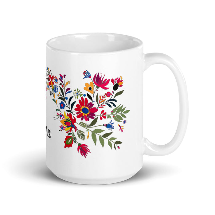 Aubree Exclusive Name Art Piece Home Office Work Coffee Mug Mexican Spanish Pride Gift Cup One - Of - A - Kind Calligraphy White Glossy Mug | A39 - Mexicada