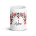 Aubree Exclusive Name Art Piece Home Office Work Coffee Mug Mexican Spanish Pride Gift Cup One - Of - A - Kind Calligraphy White Glossy Mug | A39 - Mexicada