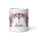 Aubree Exclusive Name Art Piece Home Office Work Coffee Mug Mexican Spanish Pride Gift Cup One-Of-A-Kind Calligraphy White Glossy Mug | A39 Mexicada