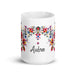 Aubree Exclusive Name Art Piece Home Office Work Coffee Mug Mexican Spanish Pride Gift Cup One-Of-A-Kind Calligraphy White Glossy Mug | A39 Mexicada