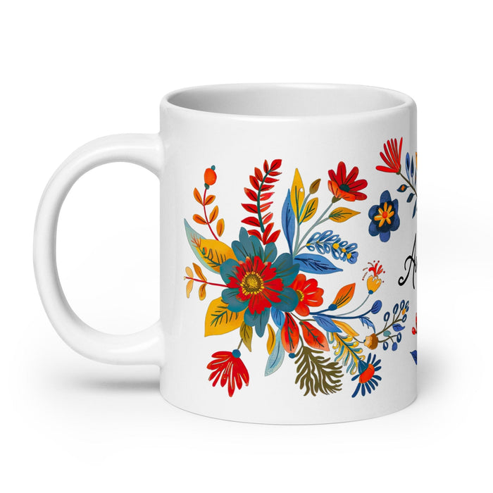 Aubree Exclusive Name Art Piece Home Office Work Coffee Mug Mexican Spanish Pride Gift Cup One-Of-A-Kind Calligraphy White Glossy Mug | A5 Mexicada