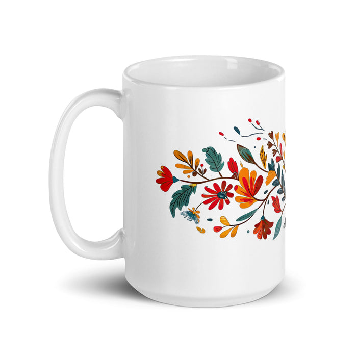 Aubree Exclusive Name Art Piece Home Office Work Coffee Mug Mexican Spanish Pride Gift Cup One - Of - A - Kind Calligraphy White Glossy Mug | A6 - Mexicada