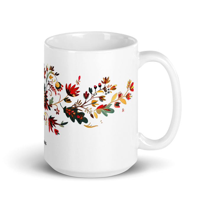 Aubree Exclusive Name Art Piece Home Office Work Coffee Mug Mexican Spanish Pride Gift Cup One - Of - A - Kind Calligraphy White Glossy Mug | A9 - Mexicada