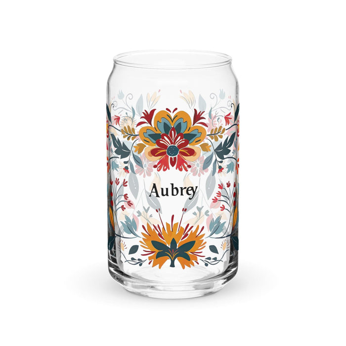 Aubrey Exclusive Name Art Piece Can-Shaped Glass Home Office Work Mexican Spanish Pride Gift Cup One-Of-A-Kind Calligraphy Glass | A14 Mexicada 16 oz (No Lid No Straw)