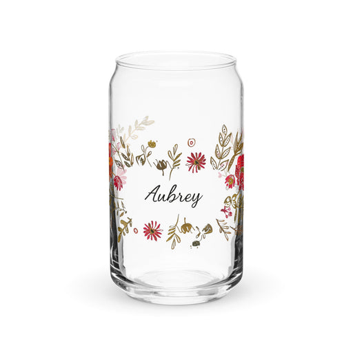 Aubrey Exclusive Name Art Piece Can - Shaped Glass Home Office Work Mexican Spanish Pride Gift Cup One - Of - A - Kind Calligraphy Glass | A15 - Mexicada