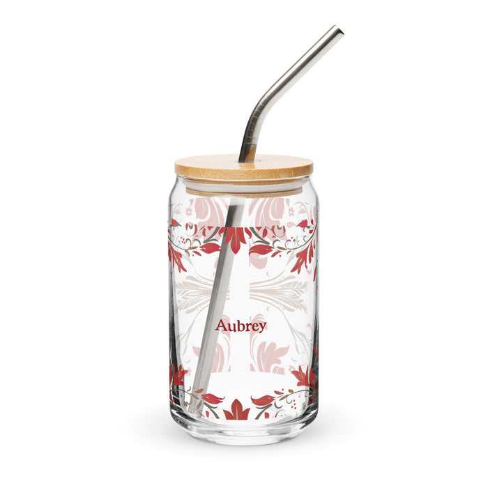 Aubrey Exclusive Name Art Piece Can - Shaped Glass Home Office Work Mexican Spanish Pride Gift Cup One - Of - A - Kind Calligraphy Glass | A17 - Mexicada