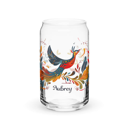 Aubrey Exclusive Name Art Piece Can - Shaped Glass Home Office Work Mexican Spanish Pride Gift Cup One - Of - A - Kind Calligraphy Glass | A2 - Mexicada