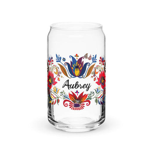 Aubrey Exclusive Name Art Piece Can - Shaped Glass Home Office Work Mexican Spanish Pride Gift Cup One - Of - A - Kind Calligraphy Glass | A24 - Mexicada