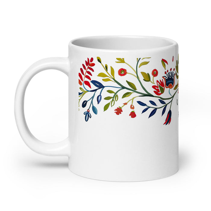 Aubrey Exclusive Name Art Piece Home Office Work Coffee Mug Mexican Spanish Pride Gift Cup One - Of - A - Kind Calligraphy White Glossy Mug | A1 - Mexicada