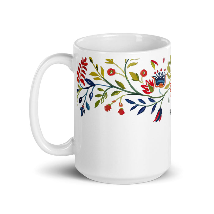 Aubrey Exclusive Name Art Piece Home Office Work Coffee Mug Mexican Spanish Pride Gift Cup One - Of - A - Kind Calligraphy White Glossy Mug | A1 - Mexicada