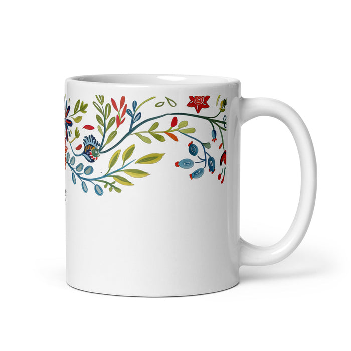 Aubrey Exclusive Name Art Piece Home Office Work Coffee Mug Mexican Spanish Pride Gift Cup One - Of - A - Kind Calligraphy White Glossy Mug | A1 - Mexicada