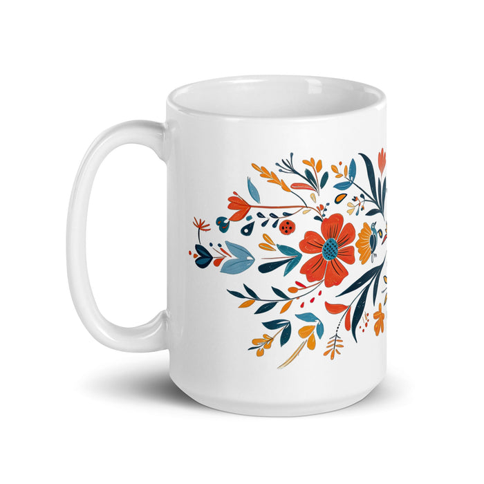 Aubrey Exclusive Name Art Piece Home Office Work Coffee Mug Mexican Spanish Pride Gift Cup One - Of - A - Kind Calligraphy White Glossy Mug | A11 - Mexicada