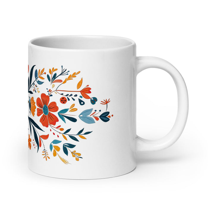 Aubrey Exclusive Name Art Piece Home Office Work Coffee Mug Mexican Spanish Pride Gift Cup One - Of - A - Kind Calligraphy White Glossy Mug | A11 - Mexicada