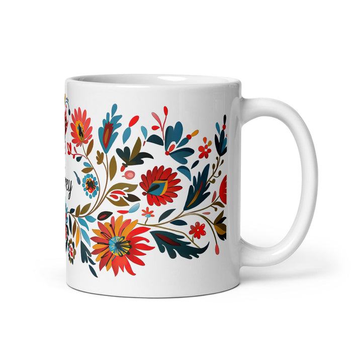 Aubrey Exclusive Name Art Piece Home Office Work Coffee Mug Mexican Spanish Pride Gift Cup One - Of - A - Kind Calligraphy White Glossy Mug | A12 - Mexicada