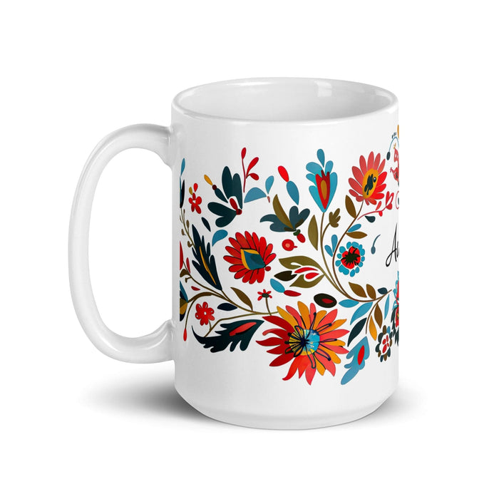 Aubrey Exclusive Name Art Piece Home Office Work Coffee Mug Mexican Spanish Pride Gift Cup One-Of-A-Kind Calligraphy White Glossy Mug | A12 Mexicada