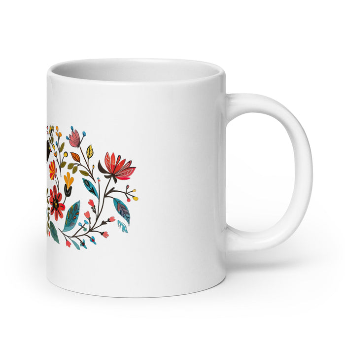 Aubrey Exclusive Name Art Piece Home Office Work Coffee Mug Mexican Spanish Pride Gift Cup One - Of - A - Kind Calligraphy White Glossy Mug | A13 - Mexicada