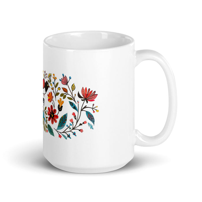 Aubrey Exclusive Name Art Piece Home Office Work Coffee Mug Mexican Spanish Pride Gift Cup One - Of - A - Kind Calligraphy White Glossy Mug | A13 - Mexicada