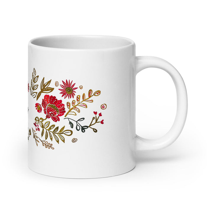 Aubrey Exclusive Name Art Piece Home Office Work Coffee Mug Mexican Spanish Pride Gift Cup One - Of - A - Kind Calligraphy White Glossy Mug | A15 - Mexicada