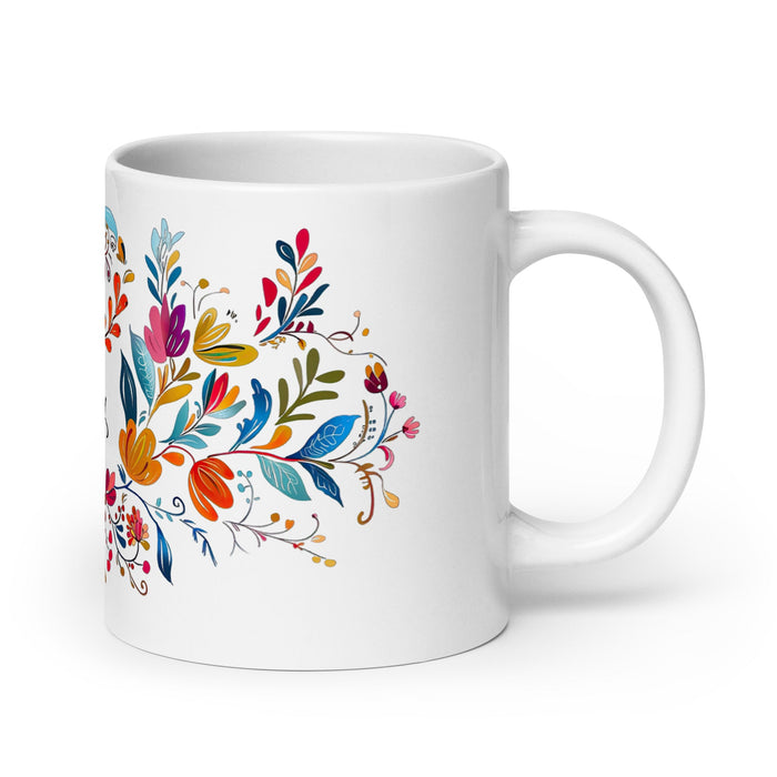 Aubrey Exclusive Name Art Piece Home Office Work Coffee Mug Mexican Spanish Pride Gift Cup One - Of - A - Kind Calligraphy White Glossy Mug | A18 - Mexicada