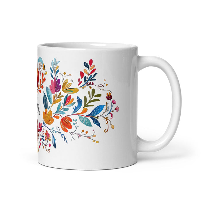 Aubrey Exclusive Name Art Piece Home Office Work Coffee Mug Mexican Spanish Pride Gift Cup One-Of-A-Kind Calligraphy White Glossy Mug | A18 Mexicada 11 oz