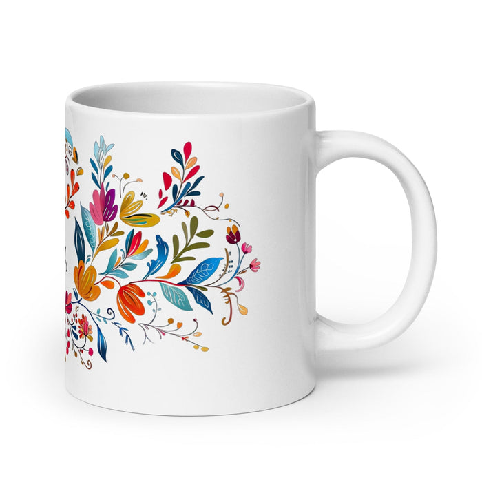 Aubrey Exclusive Name Art Piece Home Office Work Coffee Mug Mexican Spanish Pride Gift Cup One-Of-A-Kind Calligraphy White Glossy Mug | A18 Mexicada 20 oz