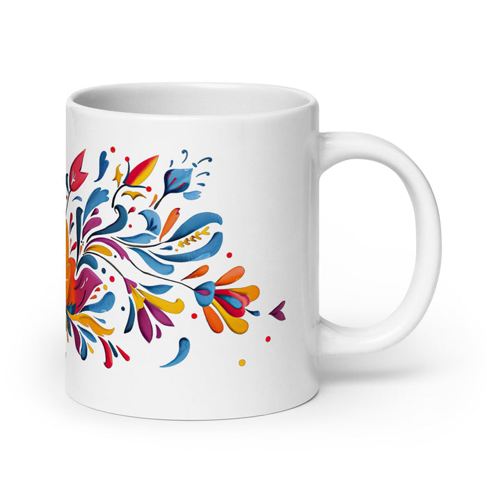 Aubrey Exclusive Name Art Piece Home Office Work Coffee Mug Mexican Spanish Pride Gift Cup One - Of - A - Kind Calligraphy White Glossy Mug | A19 - Mexicada