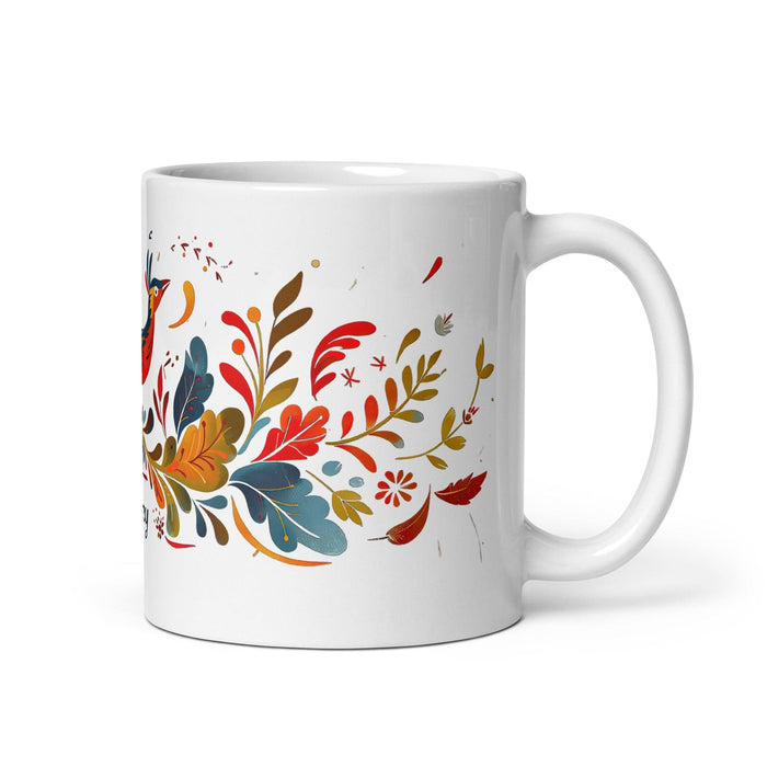 Aubrey Exclusive Name Art Piece Home Office Work Coffee Mug Mexican Spanish Pride Gift Cup One-Of-A-Kind Calligraphy White Glossy Mug | A2 Mexicada 11 oz