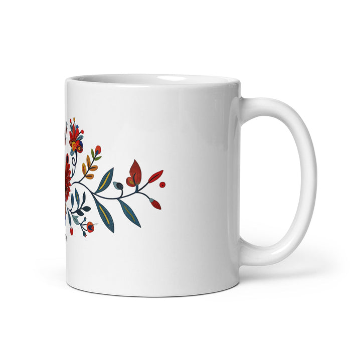 Aubrey Exclusive Name Art Piece Home Office Work Coffee Mug Mexican Spanish Pride Gift Cup One - Of - A - Kind Calligraphy White Glossy Mug | A20 - Mexicada