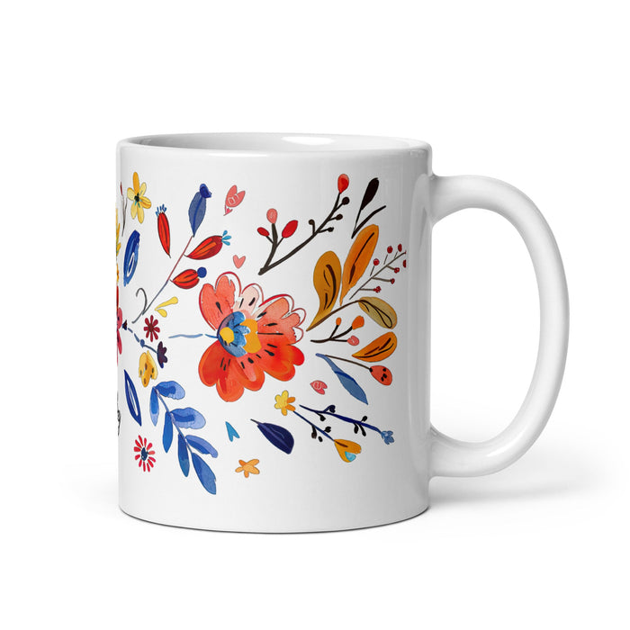 Aubrey Exclusive Name Art Piece Home Office Work Coffee Mug Mexican Spanish Pride Gift Cup One - Of - A - Kind Calligraphy White Glossy Mug | A21 - Mexicada