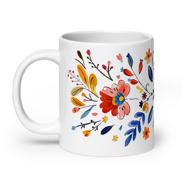 Aubrey Exclusive Name Art Piece Home Office Work Coffee Mug Mexican Spanish Pride Gift Cup One - Of - A - Kind Calligraphy White Glossy Mug | A21 - Mexicada