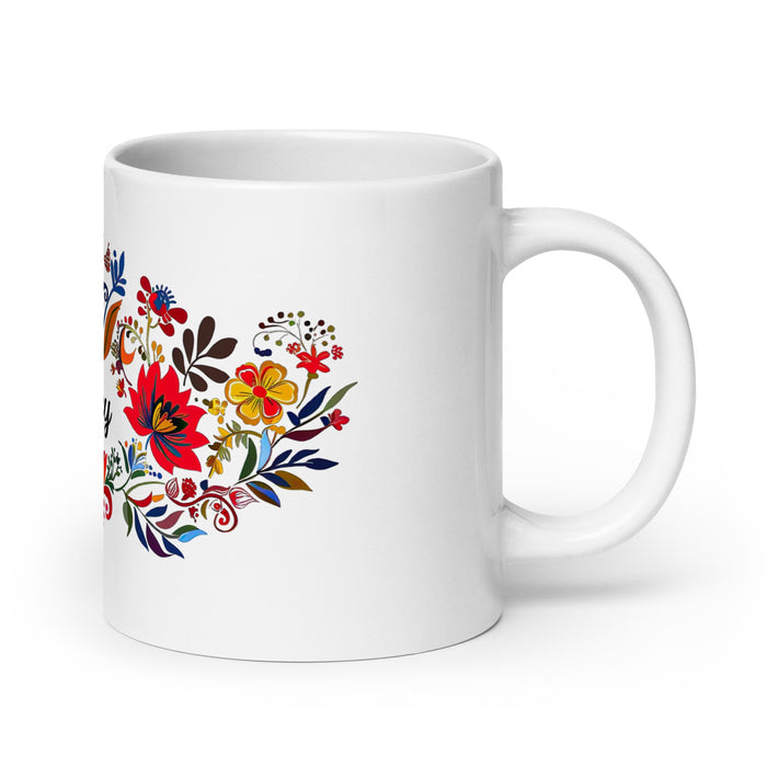 Aubrey Exclusive Name Art Piece Home Office Work Coffee Mug Mexican Spanish Pride Gift Cup One - Of - A - Kind Calligraphy White Glossy Mug | A24 - Mexicada