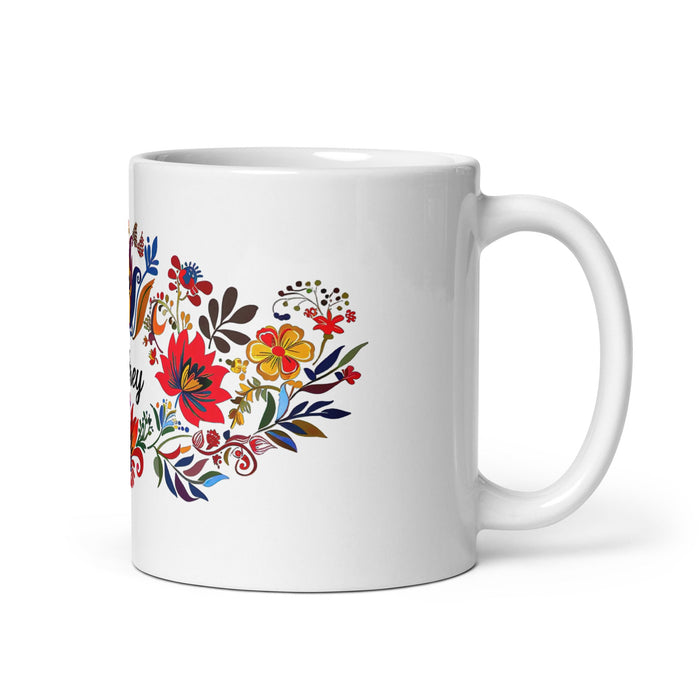 Aubrey Exclusive Name Art Piece Home Office Work Coffee Mug Mexican Spanish Pride Gift Cup One - Of - A - Kind Calligraphy White Glossy Mug | A24 - Mexicada