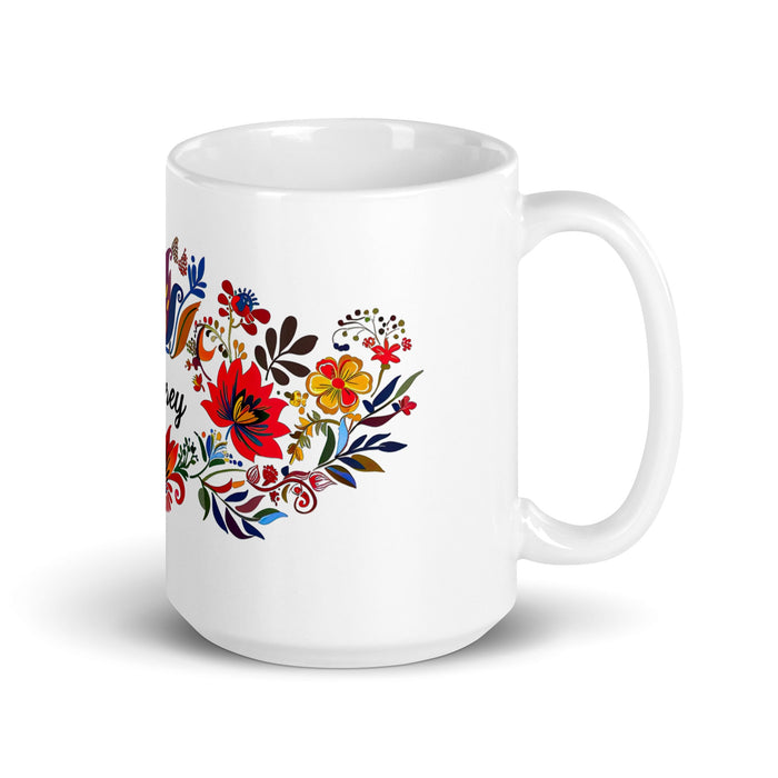 Aubrey Exclusive Name Art Piece Home Office Work Coffee Mug Mexican Spanish Pride Gift Cup One - Of - A - Kind Calligraphy White Glossy Mug | A24 - Mexicada