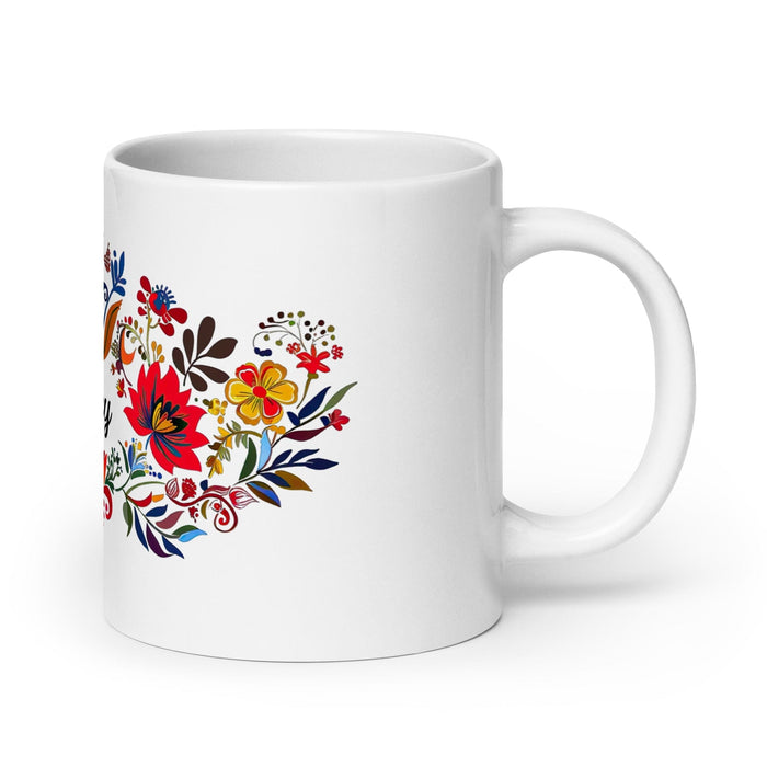 Aubrey Exclusive Name Art Piece Home Office Work Coffee Mug Mexican Spanish Pride Gift Cup One-Of-A-Kind Calligraphy White Glossy Mug | A24 Mexicada 20 oz