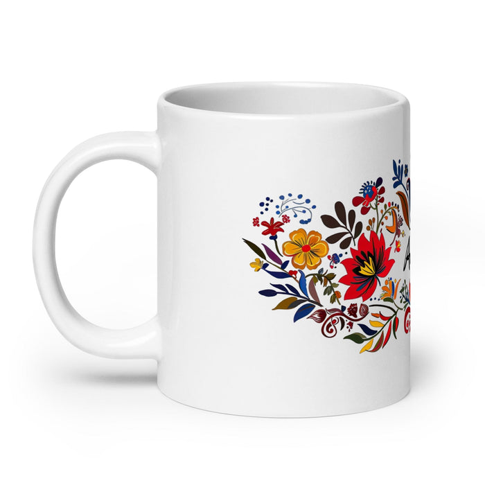 Aubrey Exclusive Name Art Piece Home Office Work Coffee Mug Mexican Spanish Pride Gift Cup One-Of-A-Kind Calligraphy White Glossy Mug | A24 Mexicada