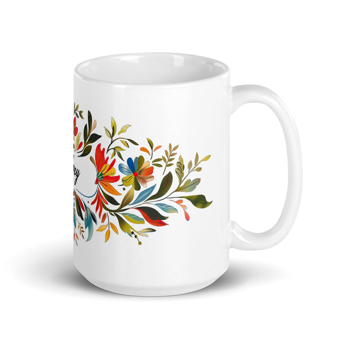 Aubrey Exclusive Name Art Piece Home Office Work Coffee Mug Mexican Spanish Pride Gift Cup One-Of-A-Kind Calligraphy White Glossy Mug | A25 Mexicada 15 oz