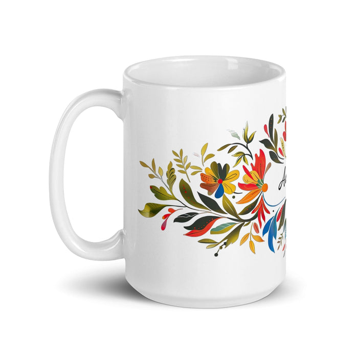 Aubrey Exclusive Name Art Piece Home Office Work Coffee Mug Mexican Spanish Pride Gift Cup One-Of-A-Kind Calligraphy White Glossy Mug | A25 Mexicada