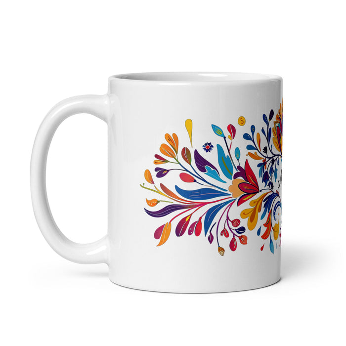 Aubrey Exclusive Name Art Piece Home Office Work Coffee Mug Mexican Spanish Pride Gift Cup One - Of - A - Kind Calligraphy White Glossy Mug | A27 - Mexicada