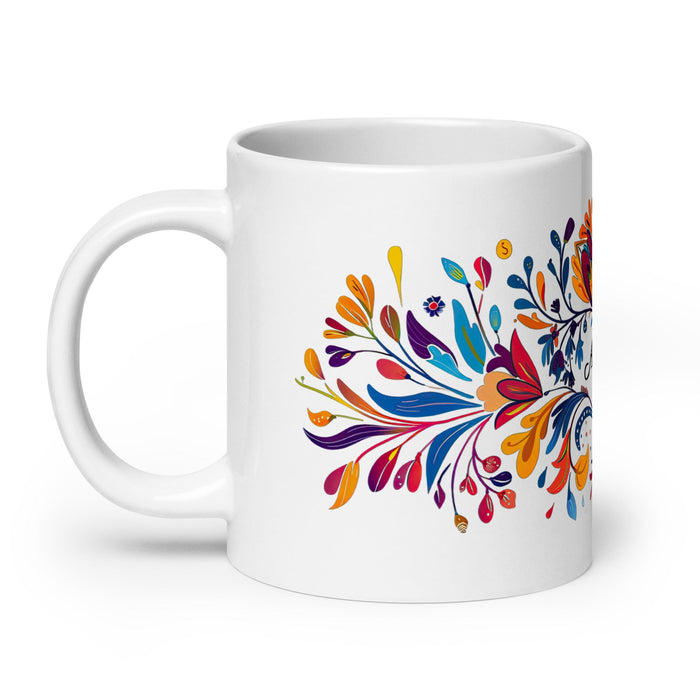 Aubrey Exclusive Name Art Piece Home Office Work Coffee Mug Mexican Spanish Pride Gift Cup One - Of - A - Kind Calligraphy White Glossy Mug | A27 - Mexicada